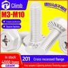 Stainless Steel Hex Flange Screw M5/M6/M8, Cross Recessed with Toothed Concave Head