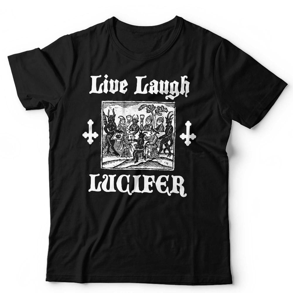Goth Tshirt Live Laugh Lucifer Unisex Funny Gothic Dark Dank Meme Devil Horror