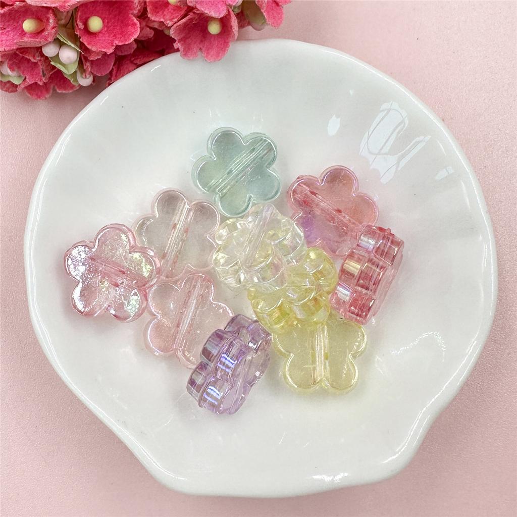 50Pcs Handcrafted DIY Findings 15mm Beading Necklace Bracelet Jewelry Making Flower Beads for Crafted Mobile Phone Chain