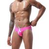 Drawstring Men's Low-Waist Nylon Swim Briefs - Triangle Bikini, Plus Size