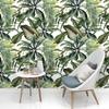 Modern Green Leaf Self Adhesive Wallpaper Peel and Stick Tropical Palm Leaf Contact Paper Removable Self Adhesive Wallpaper