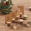 1/5/10/20Ps Mini Wood Place Card Holders Kraft Card Rustic Table Number Holders Table Sign Stand Name Card Photo Picture Holders