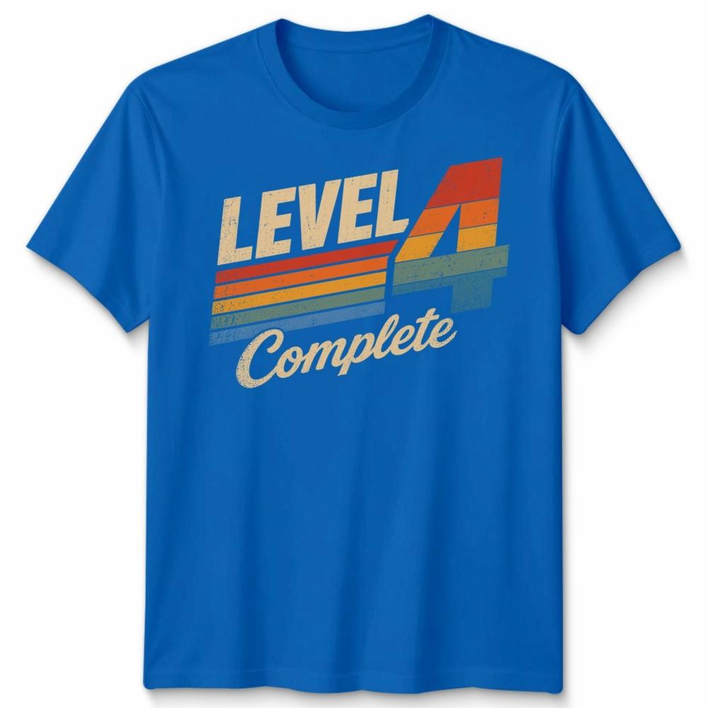 Level 4 Complete Unisex T Shirt Vintage 4th Wedding Anniversary Graphic Tee