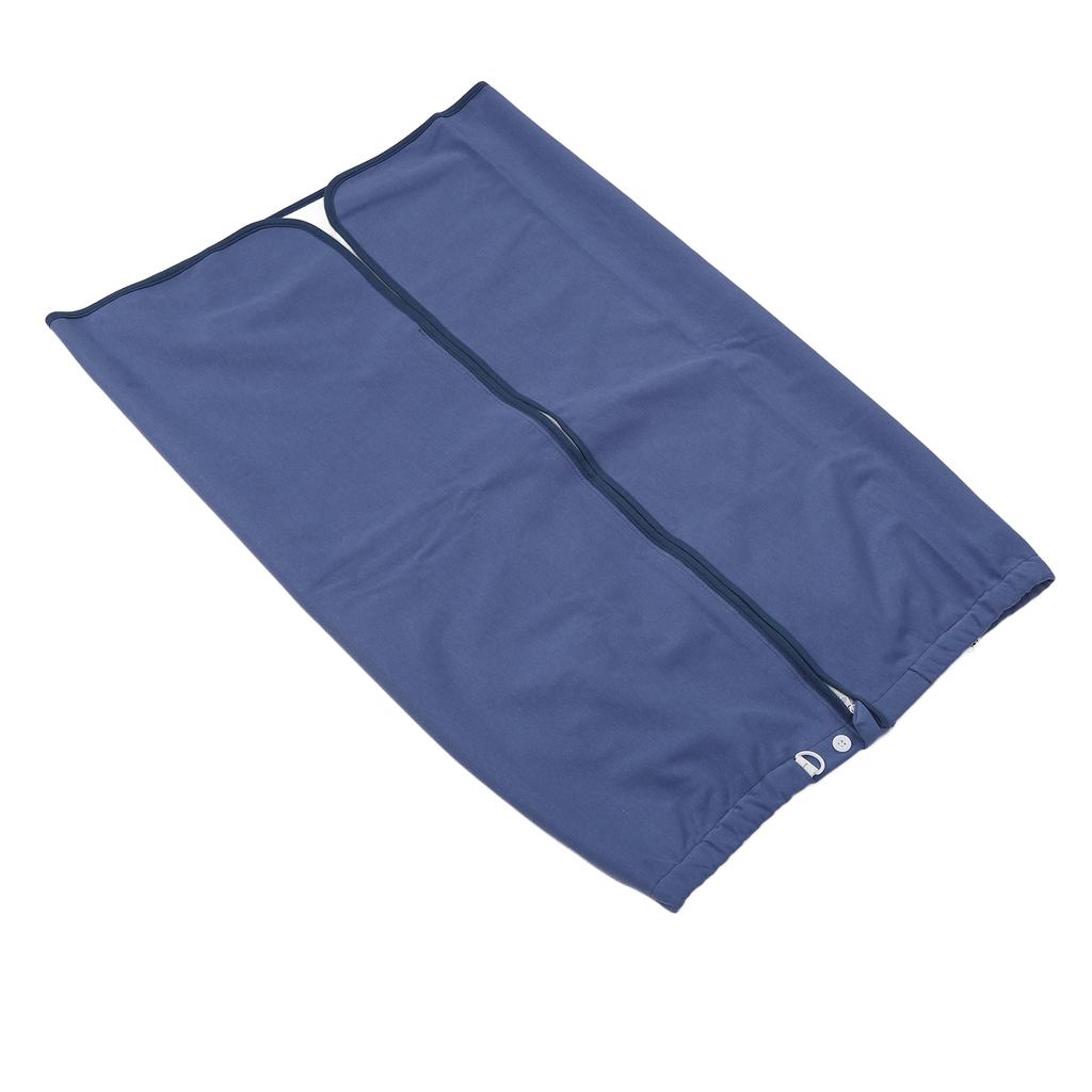 Adult Waterproof Wearable Incontinence Mattress Elderly Cotton Washable Reusable Absorbent Zipper Diaper Skirt Dark Blue L
