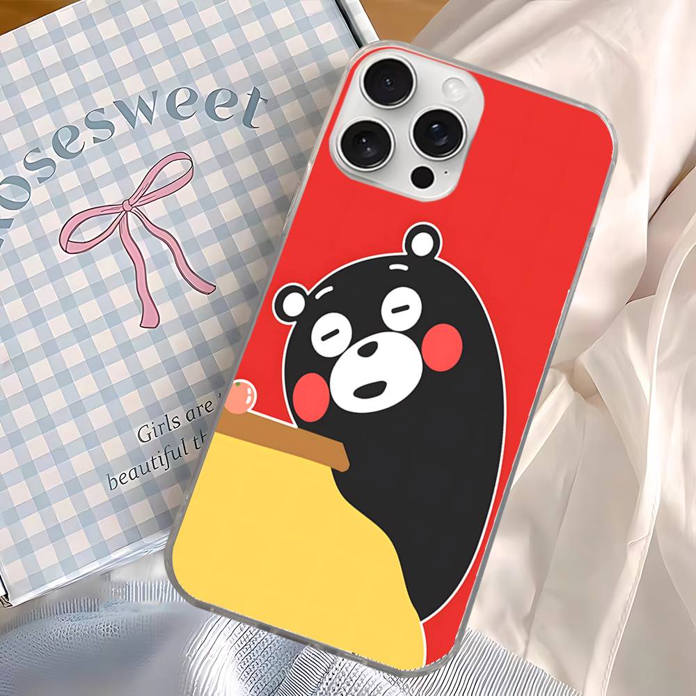Kumamon Phone Case For IPhone 11 12 13 14 15 16 17 Plus Pro Max Satin Glossy Colorful