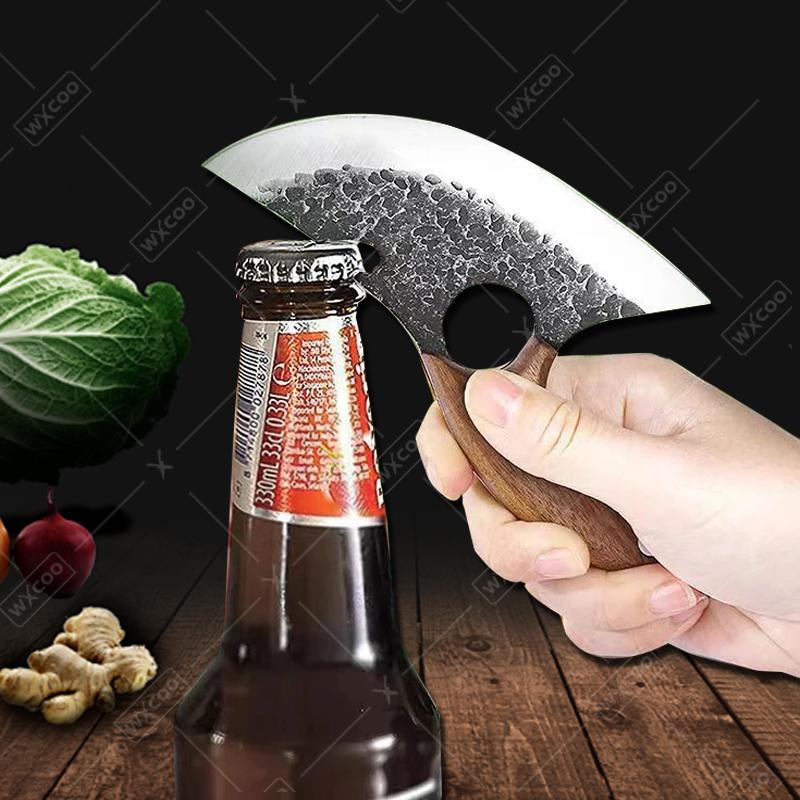 Многофункциональный кухонный нож, выкованный вручную, нож для обвалки, открывалка для бутылок, универсальные ножи, нож шеф-повара из нержавеющей стали, кухонные принадлежности для барбекю