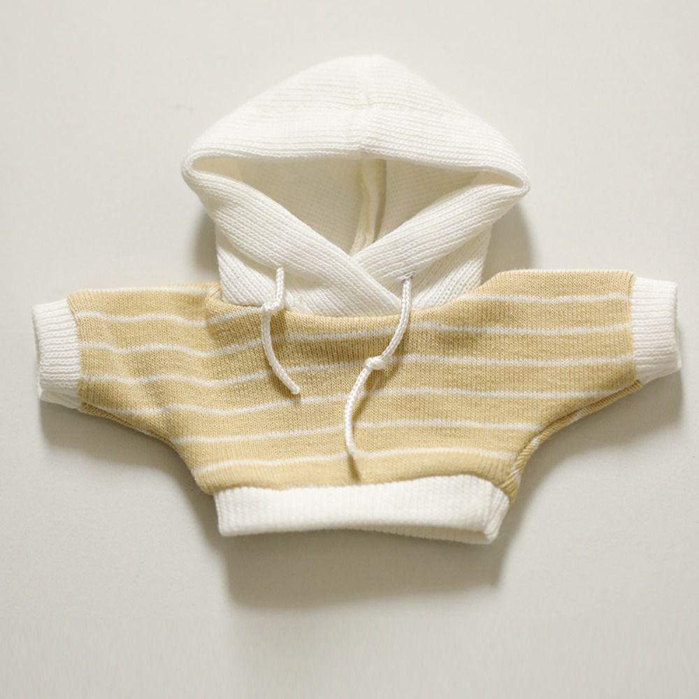 Solid Color 12cm Plush Doll Clothes Stripe No Attributes Doll Clothes  Doll Accessories