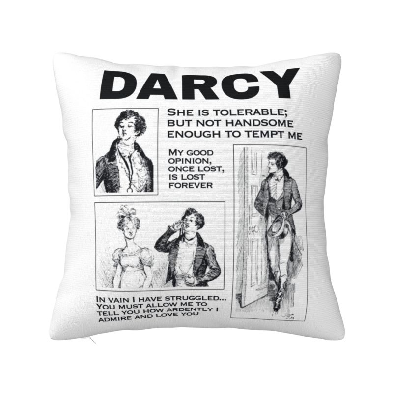 Fitzwilliam Darcy Style Throw Pillow Covers Decoration Pride And Prejudice Sofa Chair Cushion Cover Polyester Cozy Pillowcase