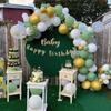 Kit d'arc de guirlande de ballons - Noname - 121pcs - Vert olive - Blanc - Or chromé