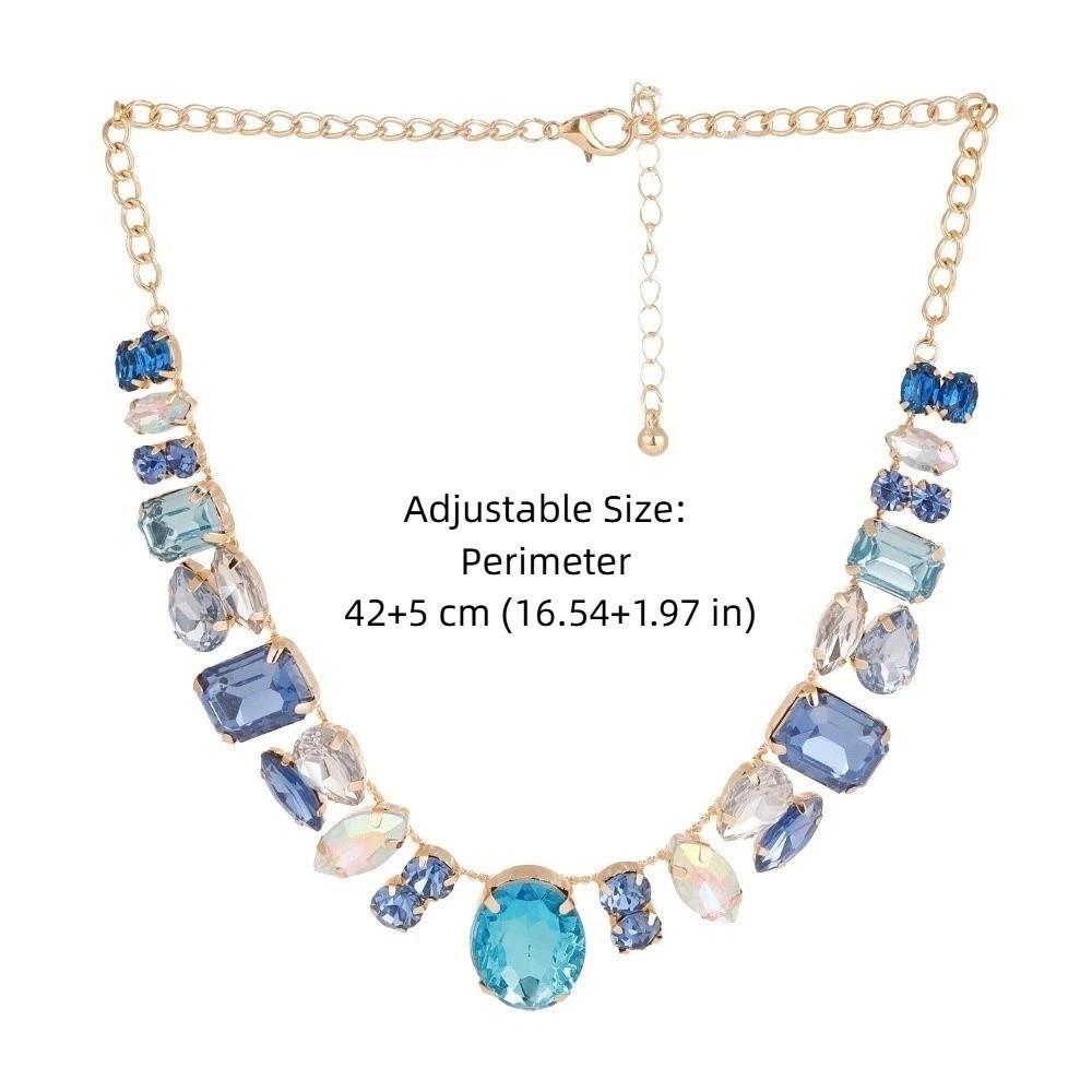 Decoration Vintage Chunky Necklace Charm Exaggerated Necklace Rhinestone Necklace  Gifts