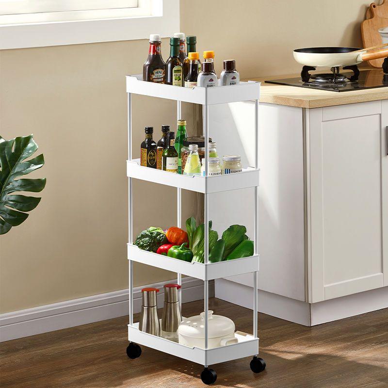 3 4-уровневые полки для хранения тележек на колесиках Многофункциональная тележка для хранения с колесами Простая сборка для ванной комнаты, кухни