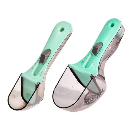 Мерная ложка для корма для домашних животных Регулируемая мерная кружка для корма для домашних животных с управлением Многофункциональная кухонная ложка для муки, кофе, сахара