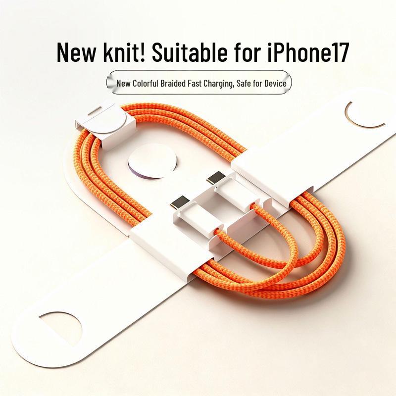 Быстрое зарядное устройство 120 Вт двойного типа Type-C для Apple 15/16/17 и ноутбуков Huawei, 6A, международная совместимость