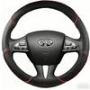 For Infiniti Q50 Q50L 2013-2017 QX50 2015-2017 Black Leather Braid Car Steering Wheel Cover