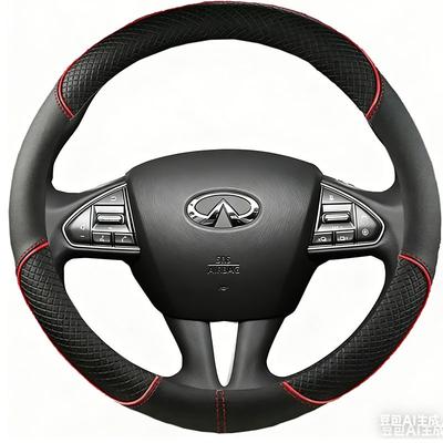 For Infiniti Q50 Q50L 2013-2017 QX50 2015-2017 Black Leather Braid Car Steering Wheel Cover