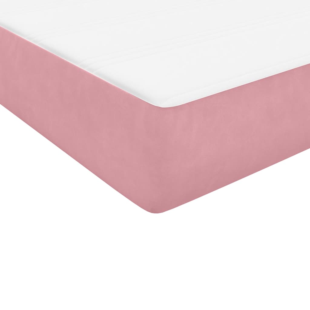 Box Spring Bed with Mattress Pink 140x220 cm Velvet