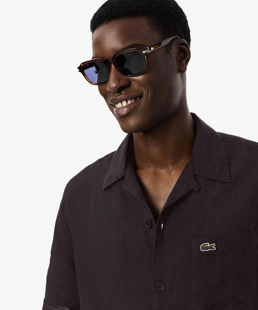 LACOSTE Мужская гавайская рубашка с коротким рукавом из льна Ch2339-56G 3La