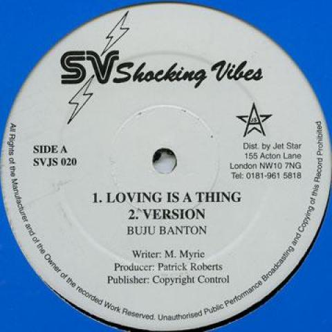 12-дюймовая пластинка BUJU BANTON / DEVONTE - Loving Is A Thing; Версия / Разве не SVJS020 Shocking Vibes 2008 Ямайка Регги, Ска и Даб Б/у