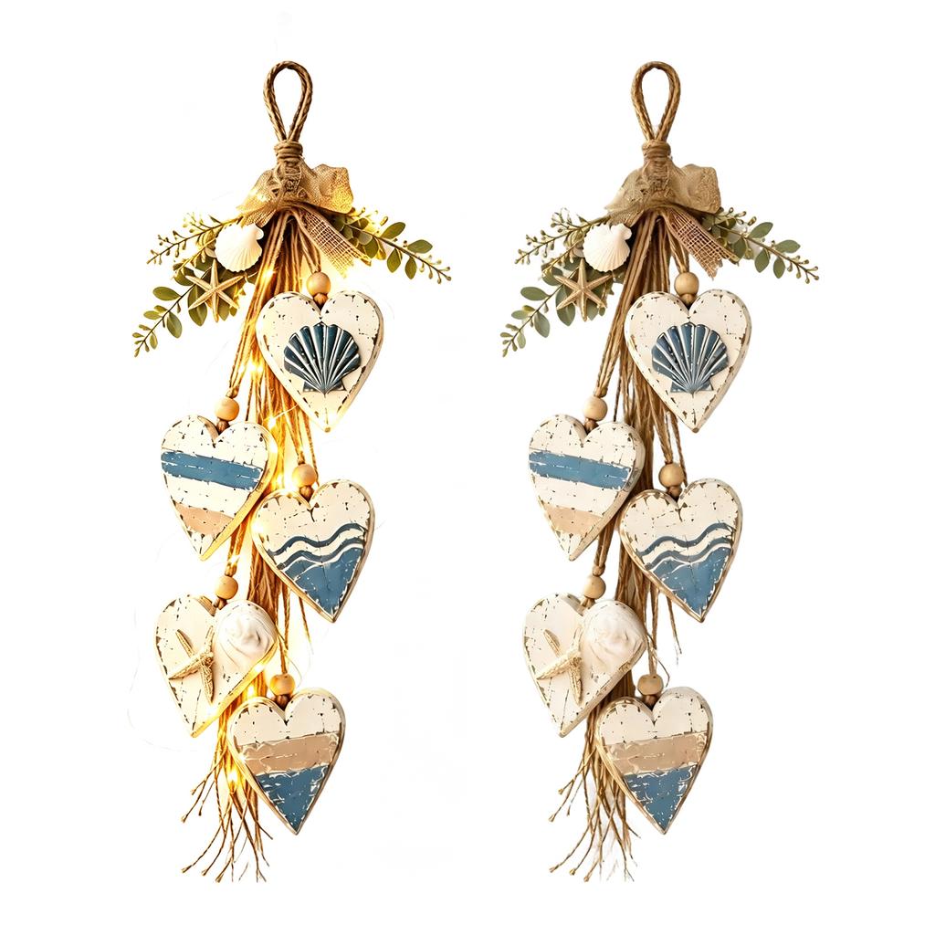 Romantic Wall Decor for Bedroom Hanging Heart Decor, 5 Layered Hearts Ornament, Rustic Farmhouse Coastal Style Wood Home Decorations Sign,Thanksgiving