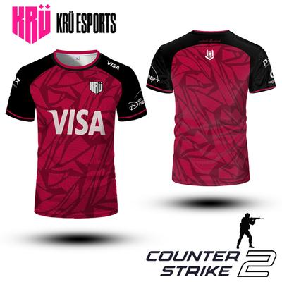Counter-Strike 2 E-sports Team KRU Training Uniform CS Мужская футболка Дышащая одежда для игры в мяч Косплей Мужской и женский топ свободного покроя