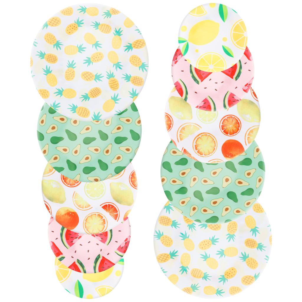 10Pcs Cloth Bowl Cover Stretch Lid Reusable Cotton Dust Cover Portable Food Storage Supplies for Picnic Home