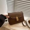 Сумка с замком в стиле ретро, женская сумка на плечо на осень и зиму, простая сумка через плечо для поездок на работу, маленькая квадратная сумка через подмышку
