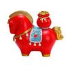 1/4Pcs Cartoon Horse Statue Rotatable Golden Ingot Gourd Money Bag Lucky Pony Figurine Home Office Desktop Feng Shui Decoration Ornament