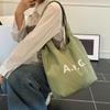 Нишевый дизайн, холщовая сумка с принтом букв, женская, для повседневных поездок, большой вместимости, модная наплечная сумка, сумка-тоут