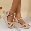2024 Wedges High Heels Sandals for Women Summer Fashion Buckle Strap Platform Sandalias Mujeres Thick Bottom Beach Shoes Woman