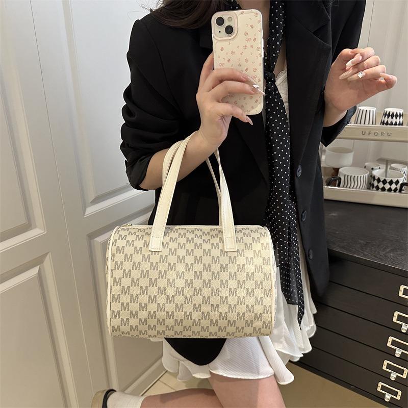 Новая универсальная сумка-тоут для通勤 в стиле ретро большой вместимости модная печать нишевая ручная сумка сумка-подушка