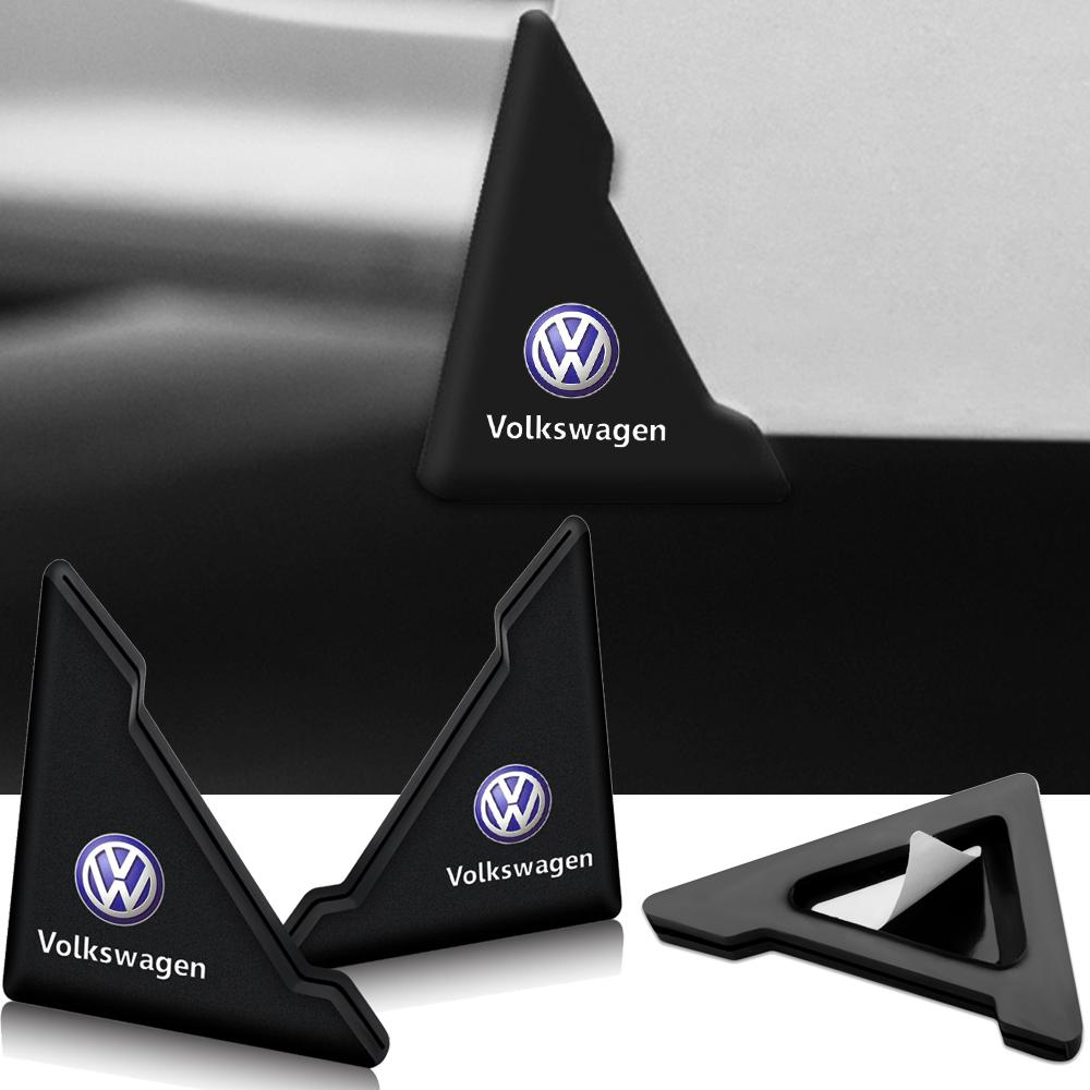 1 pair Silicone Car Door Corner Anti-Scratch Protection Cover Stickers For VW Golf 7 8 Passat B6 Mk4 Tiguan polo Hub Accessories