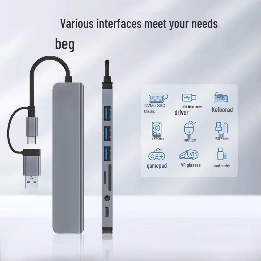 Высокоскоростной хаб расширения для ноутбука с двумя портами USB 3.0 и USB-C