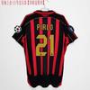 AC Milan 2006-07 Лига Чемпионов Домашняя футболка Пирло Кака 22 Короткий/Длинный рукав Ретро Футболка