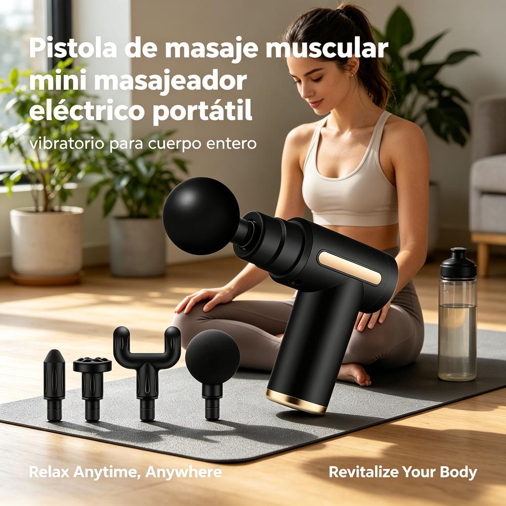 Pistola de masaje muscular mini masajeador eléctrico portátil vibratorio para cuerpo entero