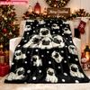 Blanket 1pc Puppy Design Pattern 2D-Printed Flannel Throw Blanket - Soft And Cozy Suitable for Sofa Use Travel Office Or Camping;