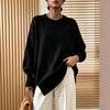 Women S Loose Fit Crew Neck Pullover Knit Sweater Autumn Winter