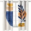 2 Panels Leaf Nordic Geometric Printed Curtain Rod Pocket Window Treatment For Bedroom Office Kitchen Living Room Home Decor