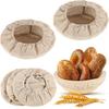 Bread Proofing Basket Cover Food Grade Washable Cotton Flax Reusable Oval Dough Proofing Bowl Liner Baking Accessory for Home