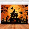348. Halloween Backdrop Horror Moon Night for Parties & More 8’ x 6’ **READ DETAILS**