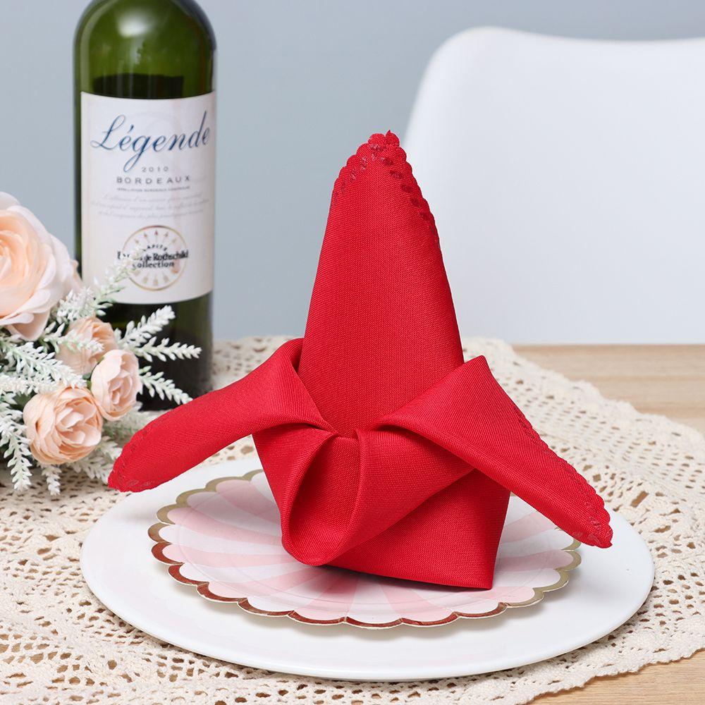 Party Supplies Washable Soft Solid Red Wedding Table Cloth Dinner Napkins Cloth Napkins
