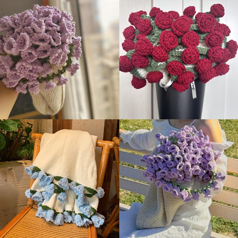 Rose Bouquet Blanket Crochet Sunflower Blanket Bouquet Handmade Blanket Of Roses Sofa Blanket Manta De Rosas Manta De Ramo