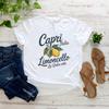 Limoncello T-shirt Capri Italy Shirt Women Short Sleeve T-shirts Italian Lemon Graphic T Shirts Summer Fruit Tee Female Clothing