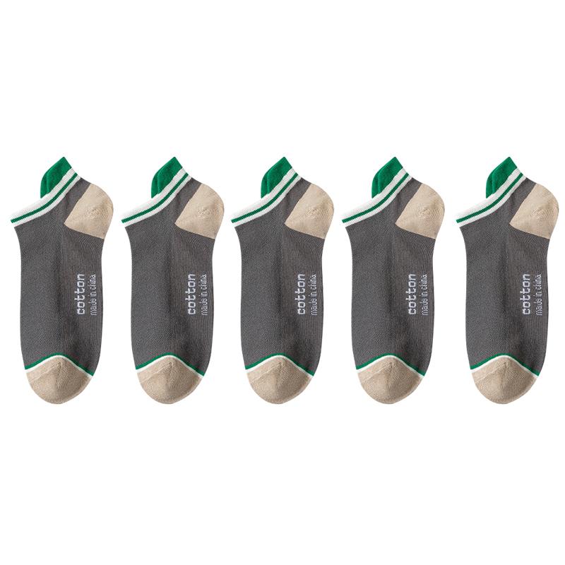 5 пар/партия короткие носки из хлопка высокого качества мужские дышащие повседневные низкие носки в полоску на высоком каблуке износостойкие большие размеры EU 39-46