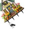 Прочный Крючок для Ключей Деревянный Домик Феи Подвесная Табличка, Держатель для Коттеджа Настенный Декор с 4 Крючками для Прихожей, Винтажная Цветочная Полка для Прихожей Кухни