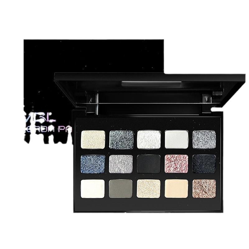 Sweet Cool 15 Colors Eyeshadow Palette Pearlescent Burst Flash Black Gray Super Fire Pure Desire Broken Diamond Punk Smoky Makeup Eyeshadow Palette