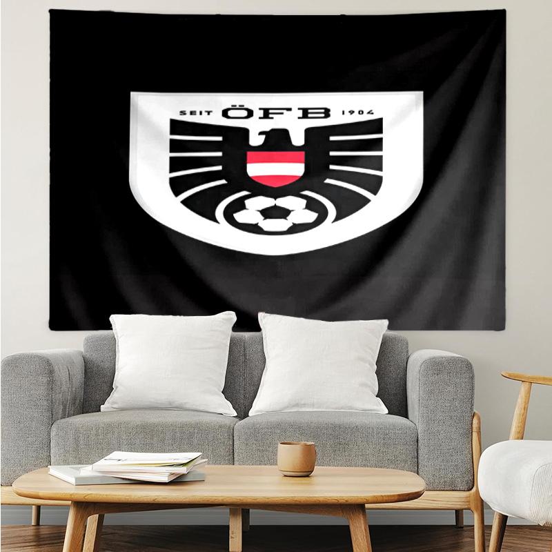 1PC Austria Football Emblem Tapestry, Unique Design Tapestry, Suitable for Bedroom,Livingroom, Playroom,Heartwarming Holiday Gifts