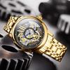 Non-fully Automatic Mechanical Watch Men's Double-sided Hollow Fashion Business Steel Band Watch