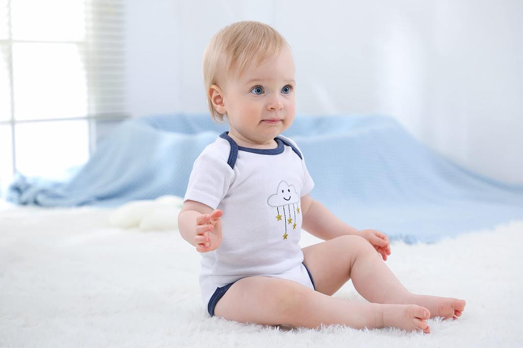 MAMIMAKA Детская одежда с коротким рукавом для новорожденных для мальчиков и по возрасту месяцев боди, комбинезон, для девочек, 5 штук боди-09, 6-9