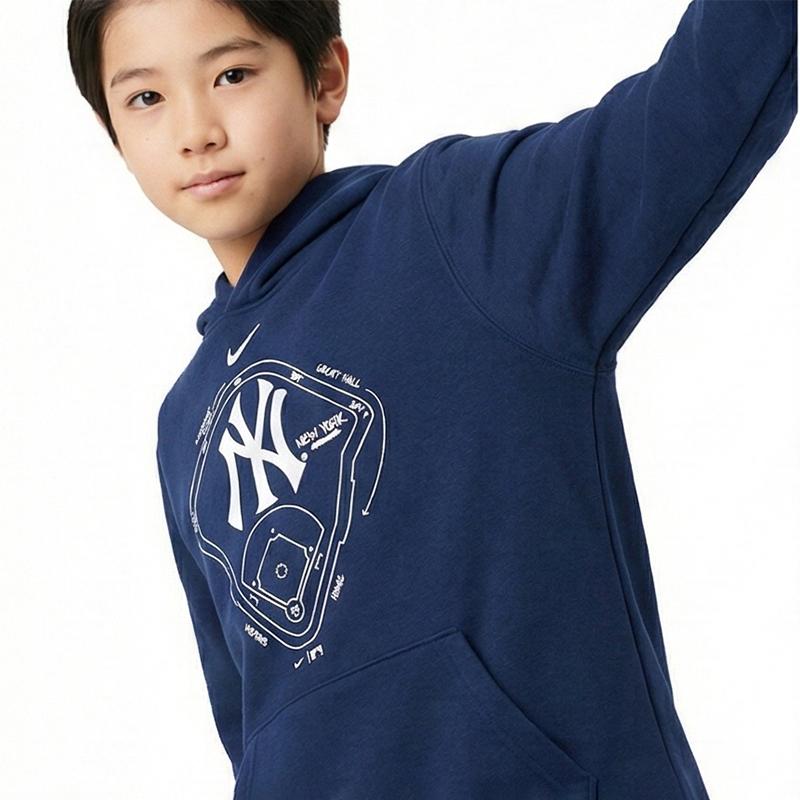 Nike × Худи MLB New York Yankees Простое Универсальное Повседневное Удобное Свитшот С капюшоном С длинным рукавом Флис Детские худи 3Z3B3SBF7-NYY