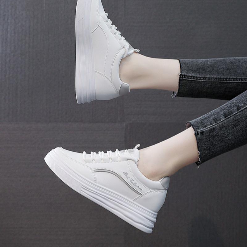 Women's Shoes Spring New Trend Comfortable Little White Shoes Casual Lace Up Waterproof Vulcanize Shoes Platform Tennis Sneakers